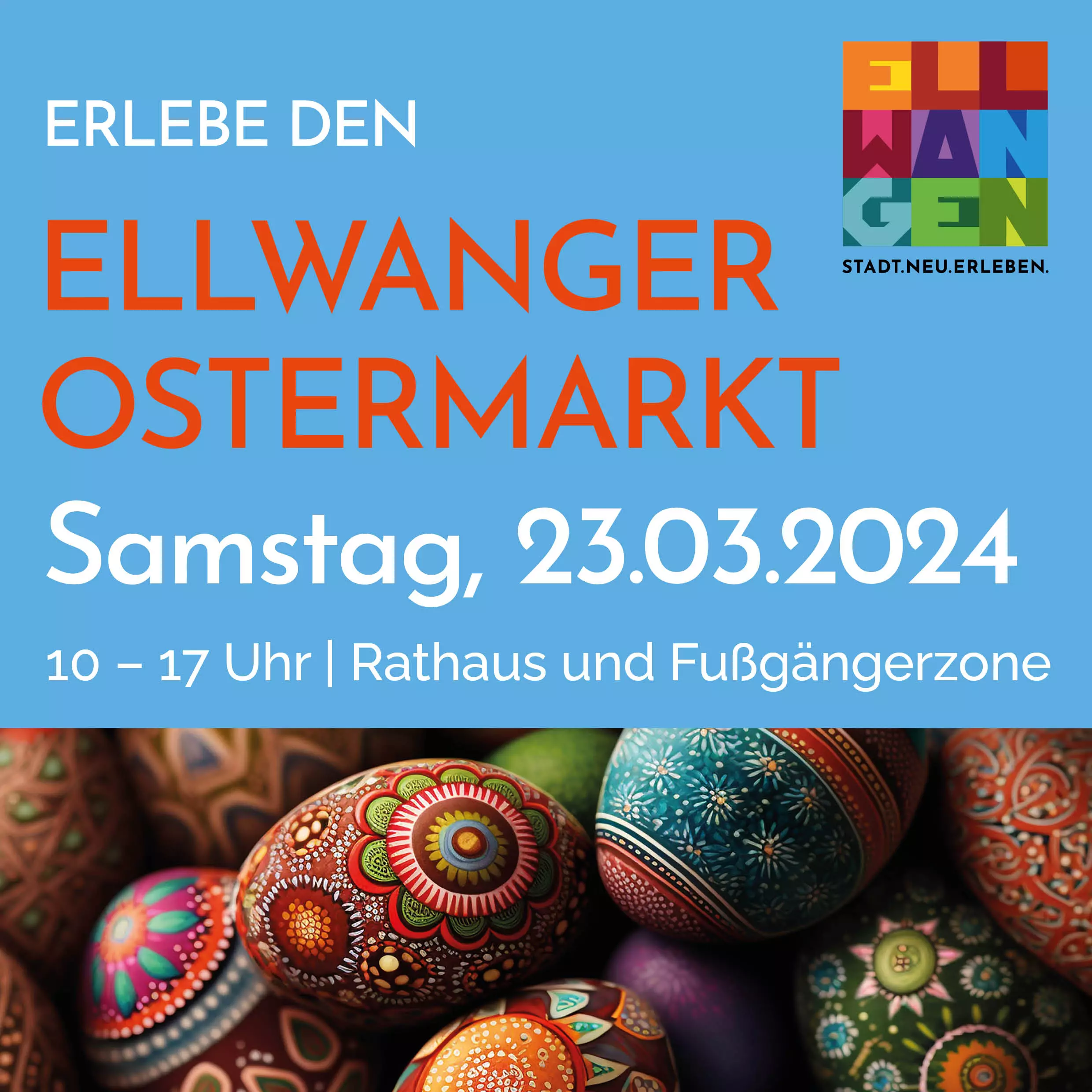 Plakat Ellwanger Ostermarkt am 23.03.2024